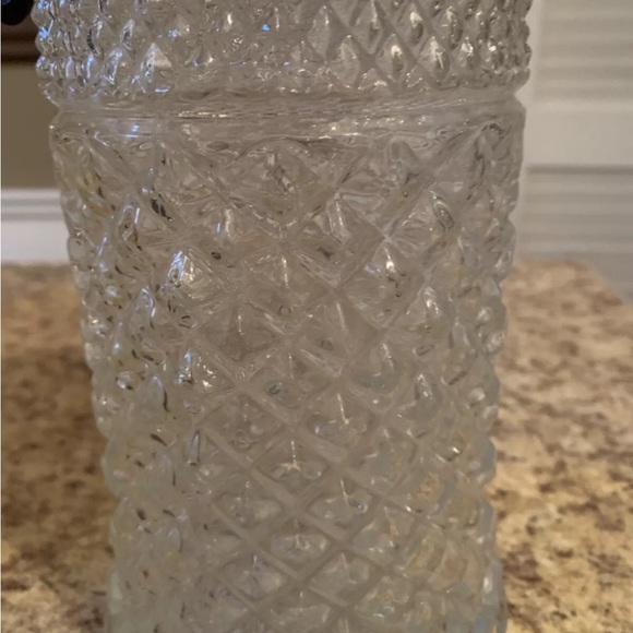 Crystal Carafe Pitcher Silver Plated Lid Pour Spout Cristal Darques Italy - Picture 6 of 6